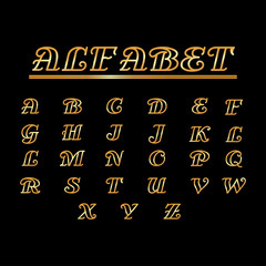 font alphabet gold