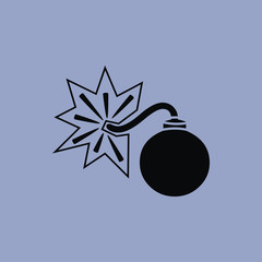 Fototapeta premium Bomb icon isolated sign symbol and flat style for app, web and digital design. Vector illustration.