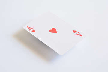 The ace of hearts on white background 


