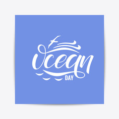 Oceans Day typography lettering