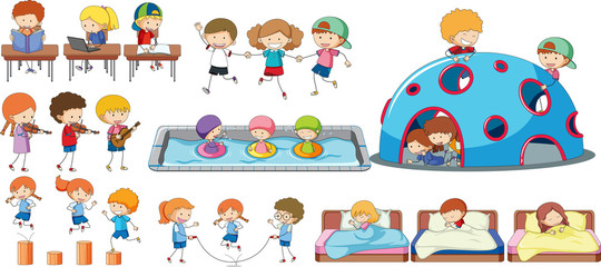 Set of children activity