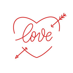 Love  Hand Drawing Vector Lettering design.