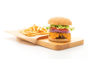 fresh tasty beef burger with cheese
