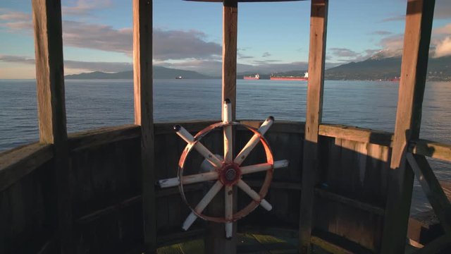 Jericho Pier Wheelhouse, Vancouver, BC 4K. UHD. A dolly shot in the play wheelhouse on Jericho Pier. 4K. UHD.