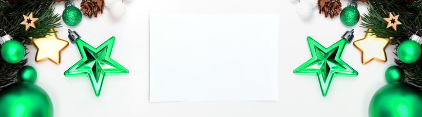 Blank christmas holidays greeting card on a white background