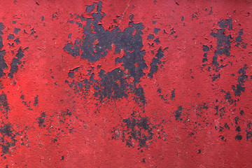 texture old brown sheet metal with peeling paint with corrosion