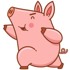 Vector illustration of cartoon pig