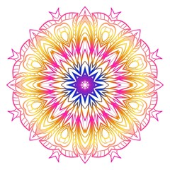 Ethnic ornamental mandala. Decorative design element. Vector illustration.
