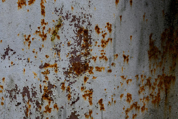 texture old grey sheet metal with peeling paint with corrosion