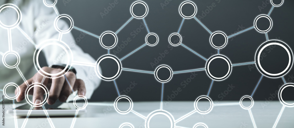 Poster concept of network. internet communication