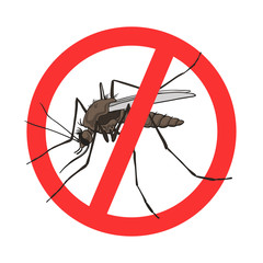 Mosquito. Symbol parasite warning sign