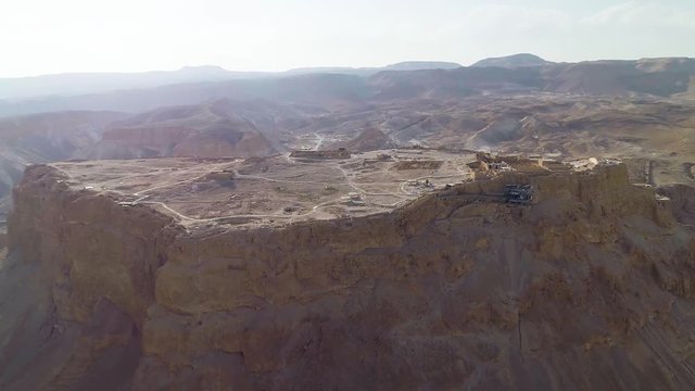 Metsada, Israel, aerial view 4k footage