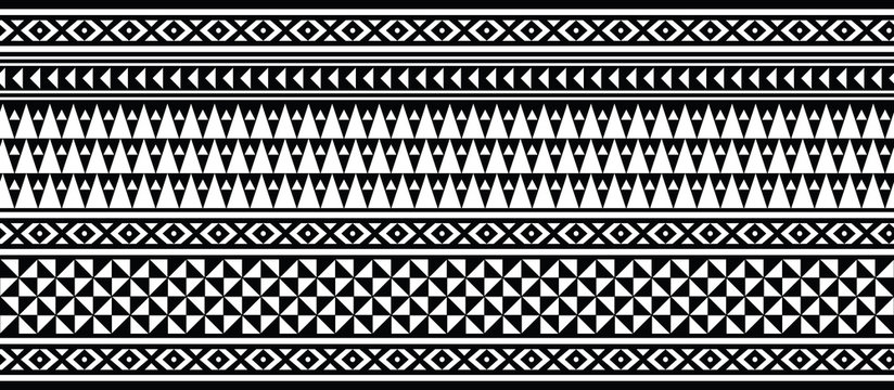 Geometrical seamless black and white border