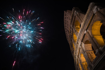 fireworks in the sky, Rome, Italy