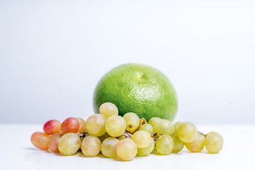Creative layout made of fruits on a white background