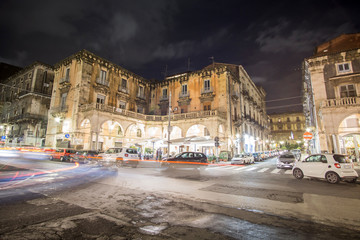 Catania by twilight on Octotber 14, 2018 Sicily Italy