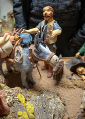 Le muletier et son âne, santons de provence pour crèche de noël