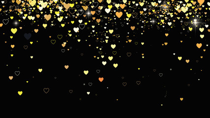 vector background with golden hearts