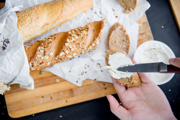 assorted fragrant loaves of bread with flour