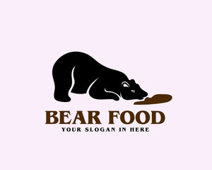 eating bear, bear food logo design inspiration