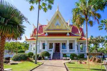 Pattaya, Thailand,  the Pagoda is the complex of Wat Yan /Wat Yansangwararam/. There are many small pagodas and pavilions for meditation on the territory of the temple complex or Wat Yan monastery.