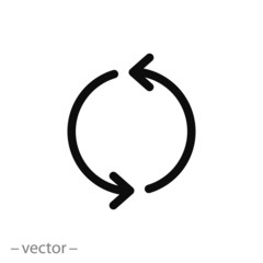Two arrows, circle rotation icon vector