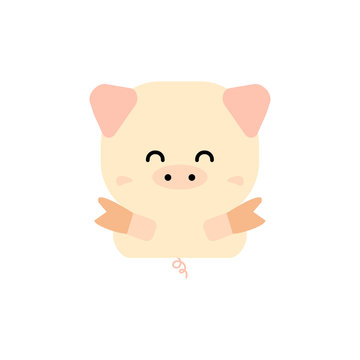 Simple cute pig vector