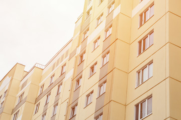 Detail of a new modern apartment building
