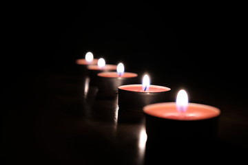 burning candle at nigth