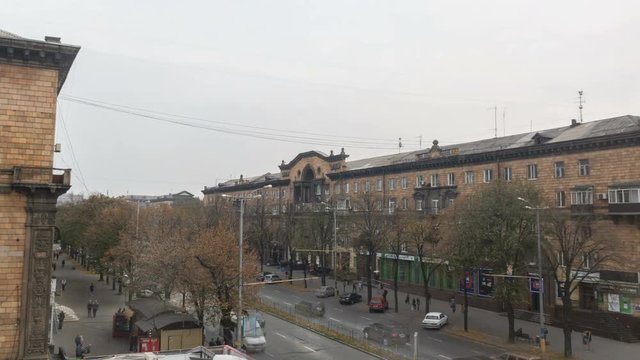 Day to night time-lapse  transition in Zaporizhya 