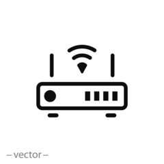 Wi-fi router, icon, line sign, vector illustration of Eps10