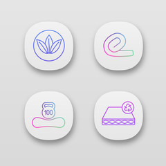 Fototapeta premium Orthopedic mattress app icons set