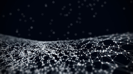 Abstract digital background with cybernetic particles