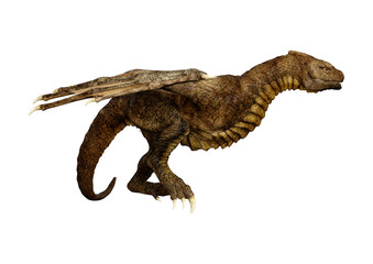 3D Rendering Fairy Tale Dragon on White