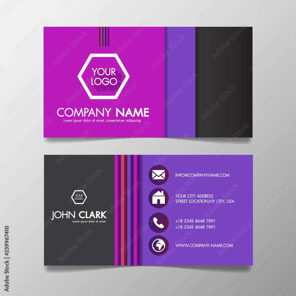 Poster modern colorful business card template presentation design with company name and logo.vector illustr