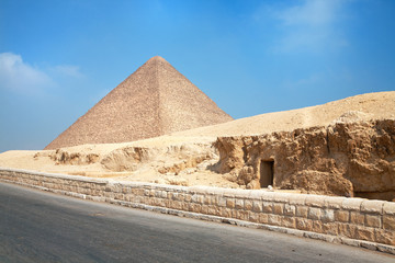 Pyramid of Gyza view with catacomb - without tourists