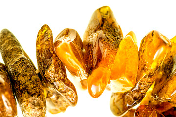 amber bracelet in a closeup