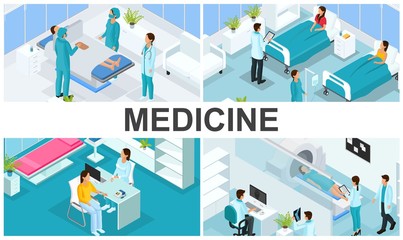 Isometric Healthcare Colorful Composition