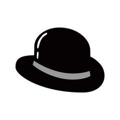 Bowler Hat Flat Icon. Vector Illustration.