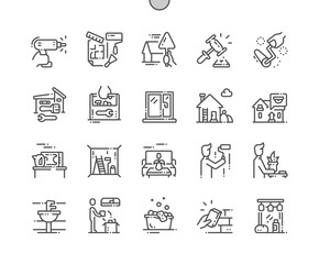 Home Improvement Well-crafted Pixel Perfect Vector Thin Line Icons 30 2x Grid for Web Graphics and Apps. Simple Minimal Pictogram