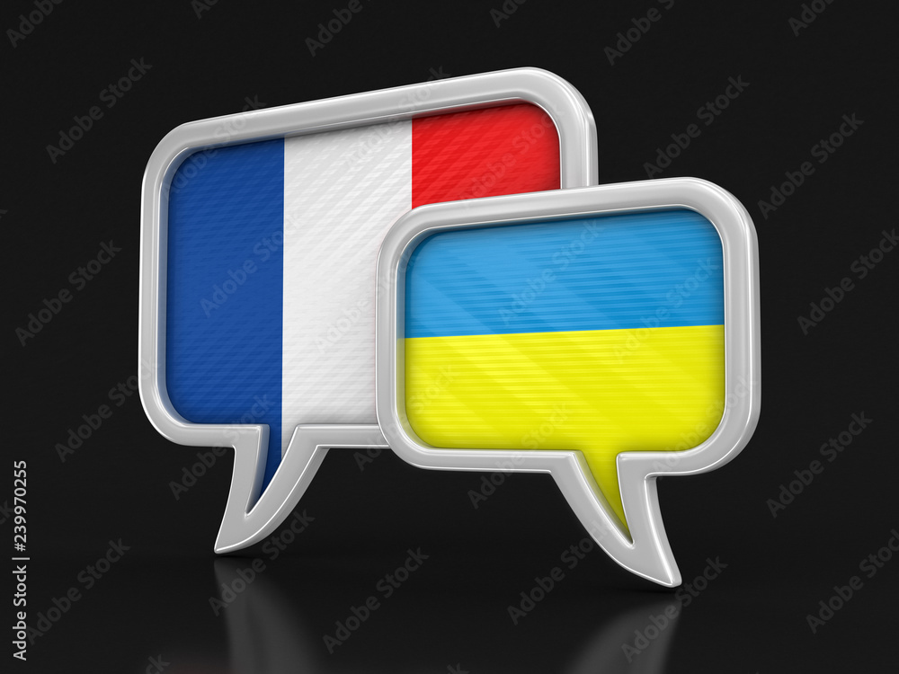 Poster speech bubbles with flags. image with clipping path