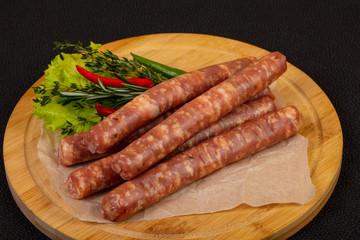 Pork sausages for grill