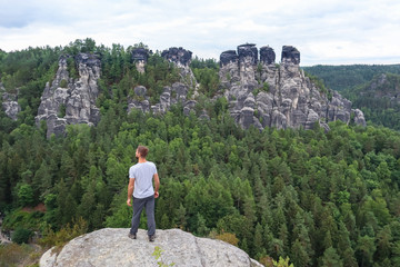 hiking in bastei, germany