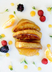 Dish with foie gras and marmalade
