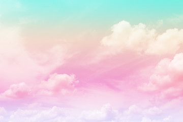 Cloud and sky with a pastel colored. Nature abstract background