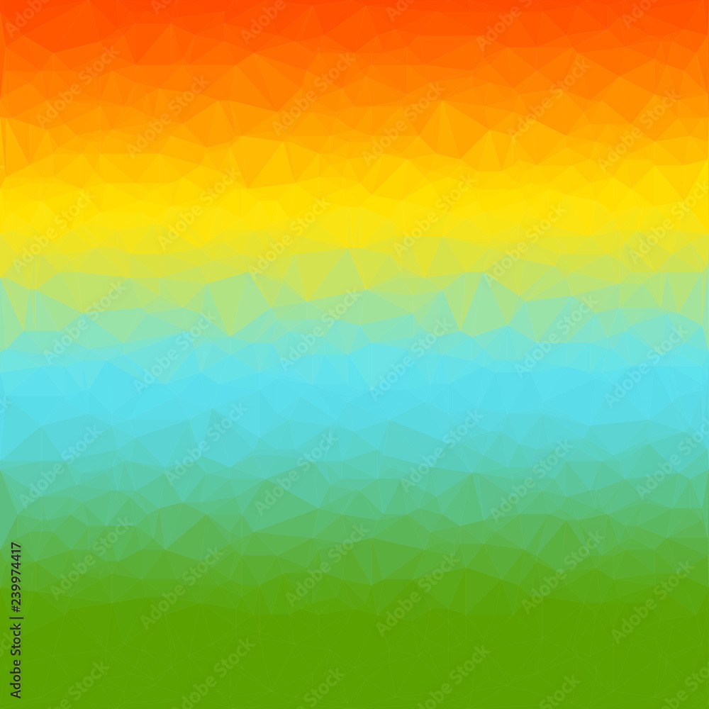 Aufkleber abstract polygon background with colors of sunset, clouds and grass. pattern composed of triangles.