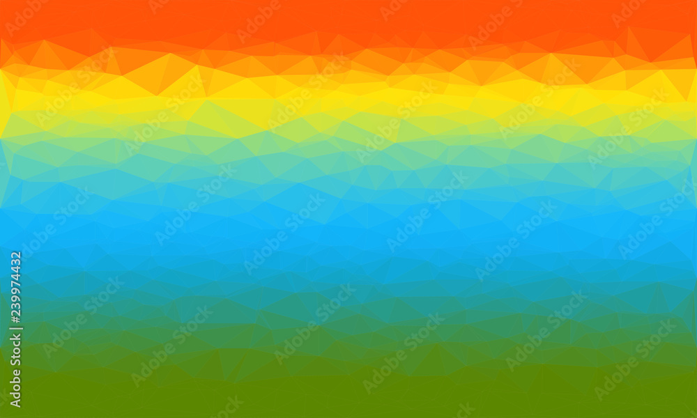 Aufkleber abstract polygon background with colors of sunset, clouds and grass. pattern composed of triangles.
