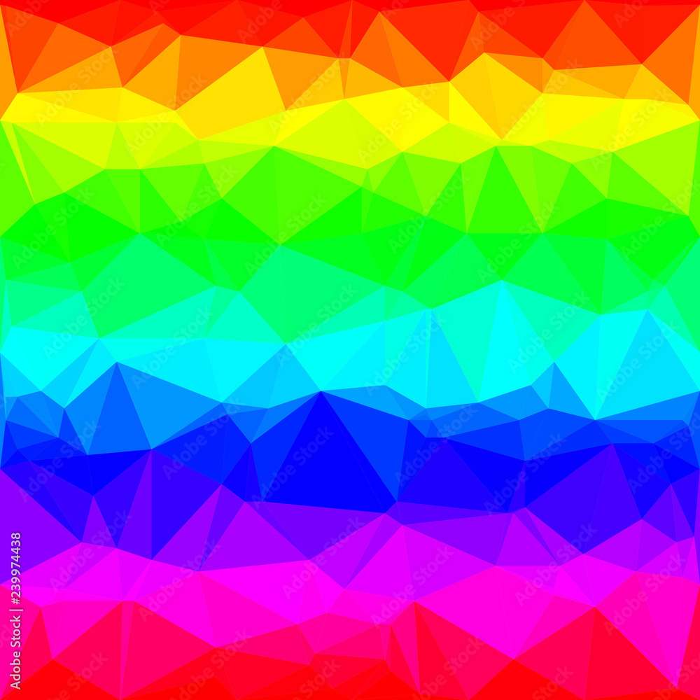 Aufkleber abstract polygon background with rainbow colors. pattern composed of triangles.