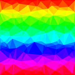 Abstract polygon background with rainbow colors. Pattern composed of triangles.