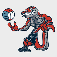 Crocodile volleyball player